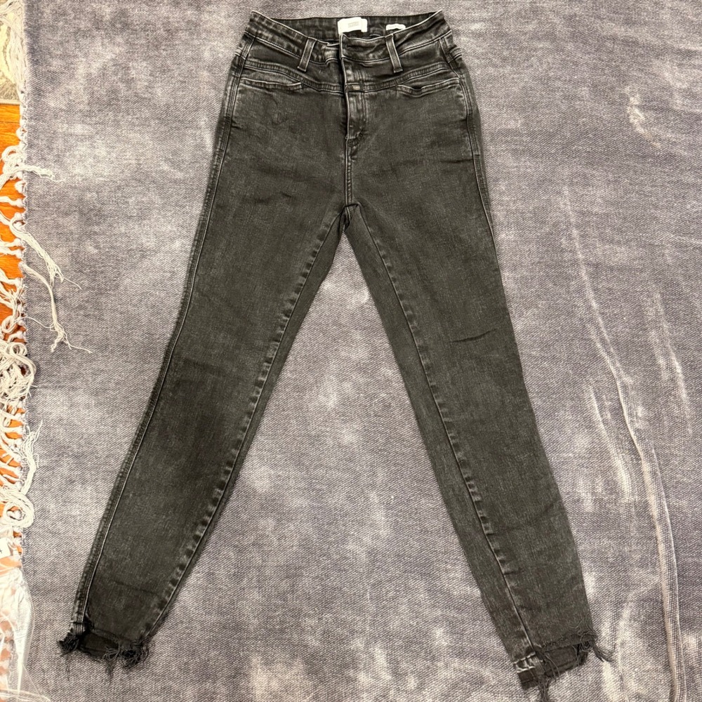 Closed Pedal Pusher Jeans Womens 27 Black High Waist Skinny X-Pocket Italy